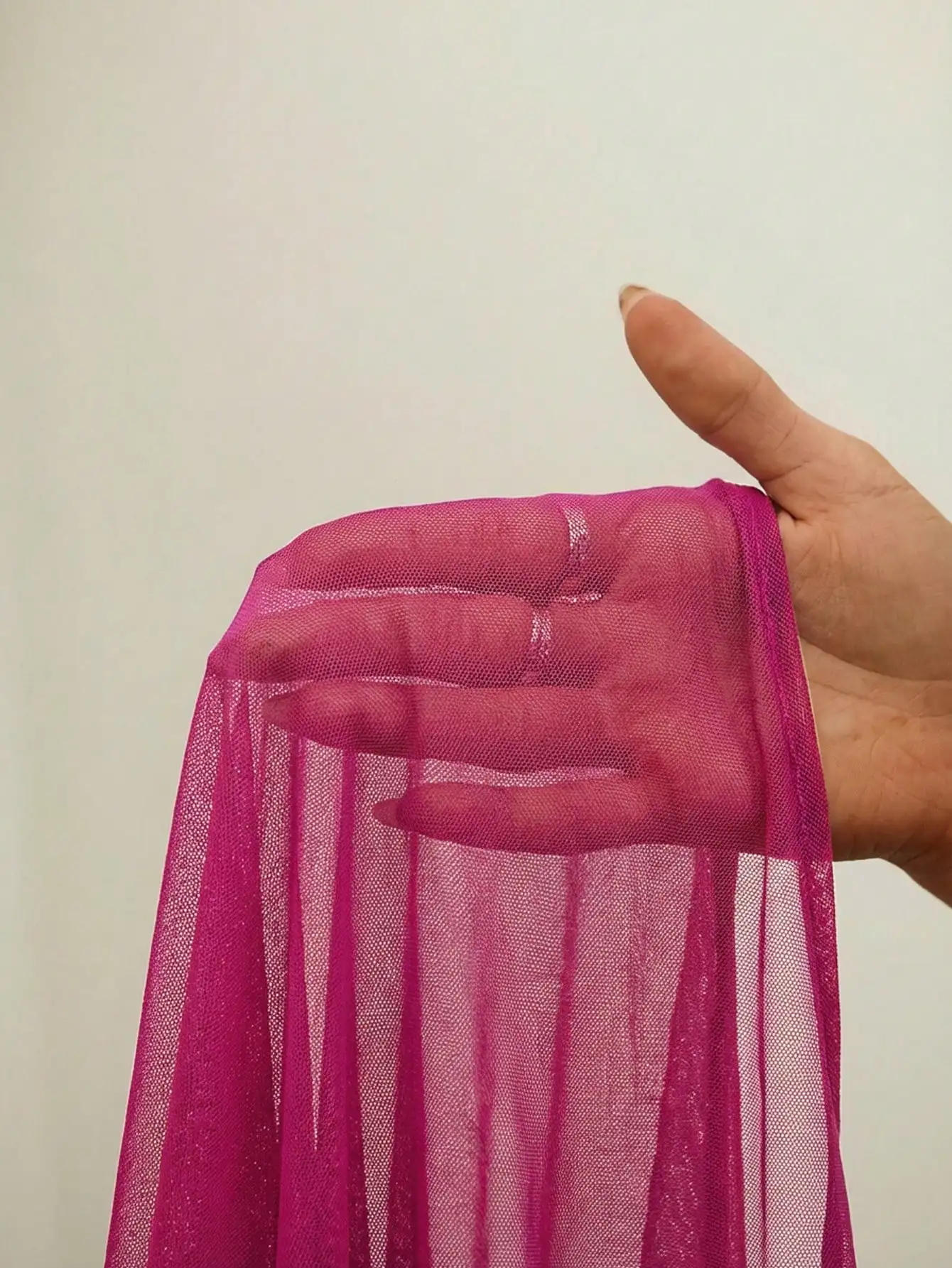 

Women's Pink Sheer Draped Neck Flare Sleeve Tie Waist Ruffle Hem Wrap Dress