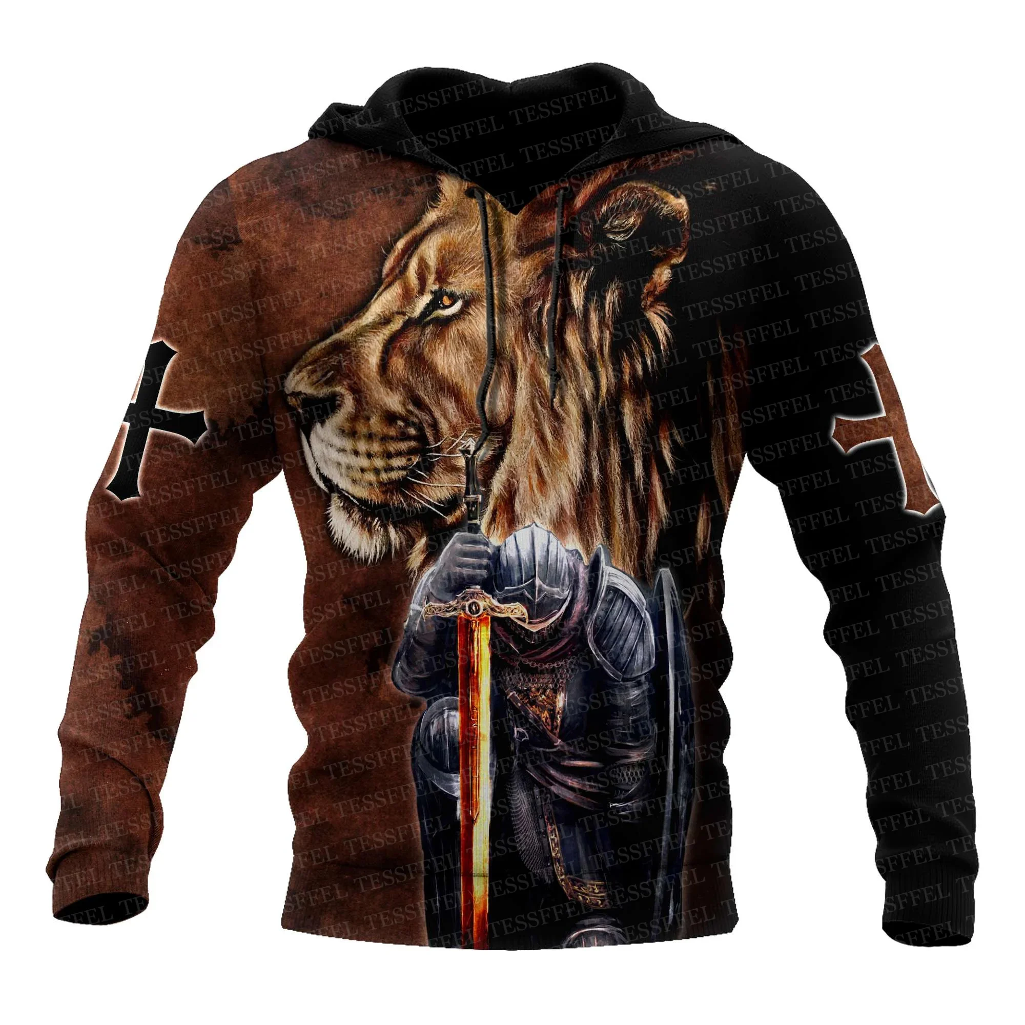 

Custom Name Cosplay Knight Templar Lion Armor God Guard Pullover Vintage Retro Funny Harajuku Tracksuit 3DPrint Jacket Hoodies Q
