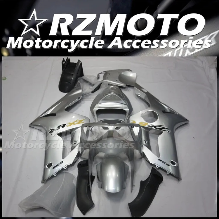 4Gifts New ABS Motorcycle Whole Fairings Kit Fit For KAWASAKI ZX-6R 03 04 636 ZX6R 2003 2004 Bodywork Set Custom Glossy Silver