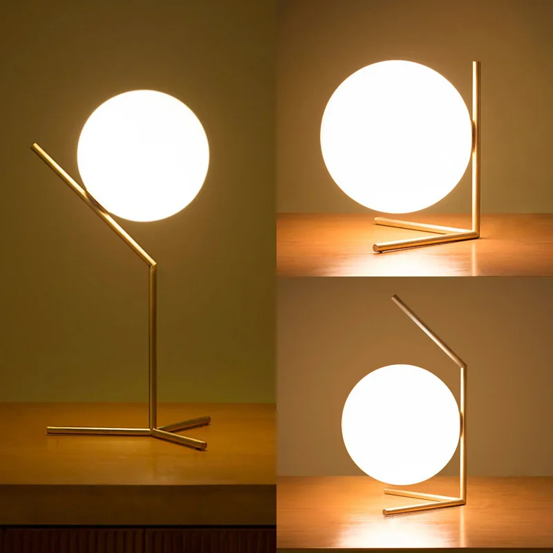 

Modern Exhibition Hall Ball Glass Table Lamp Nordic Simple Creative Fashion Personality Warm Bedroom Study Bedside Lamp