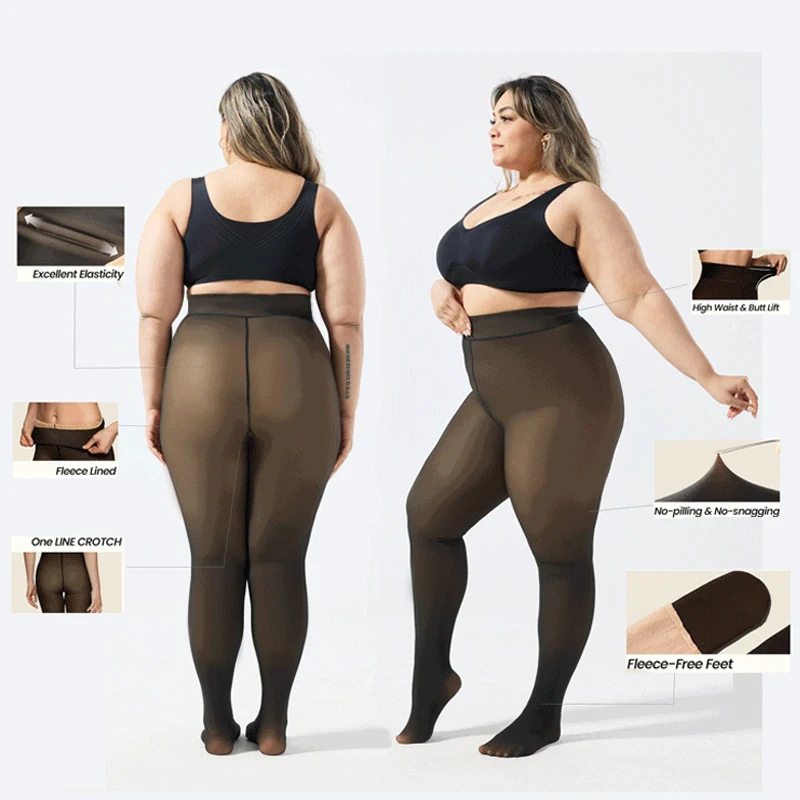 الشتاء رشاقته جوارب الحرارية امرأة الجوارب طماق المخملية الحرارية تخزين عالية الخصر مطاطا سليم مثير شفافة جوارب طويلة #4