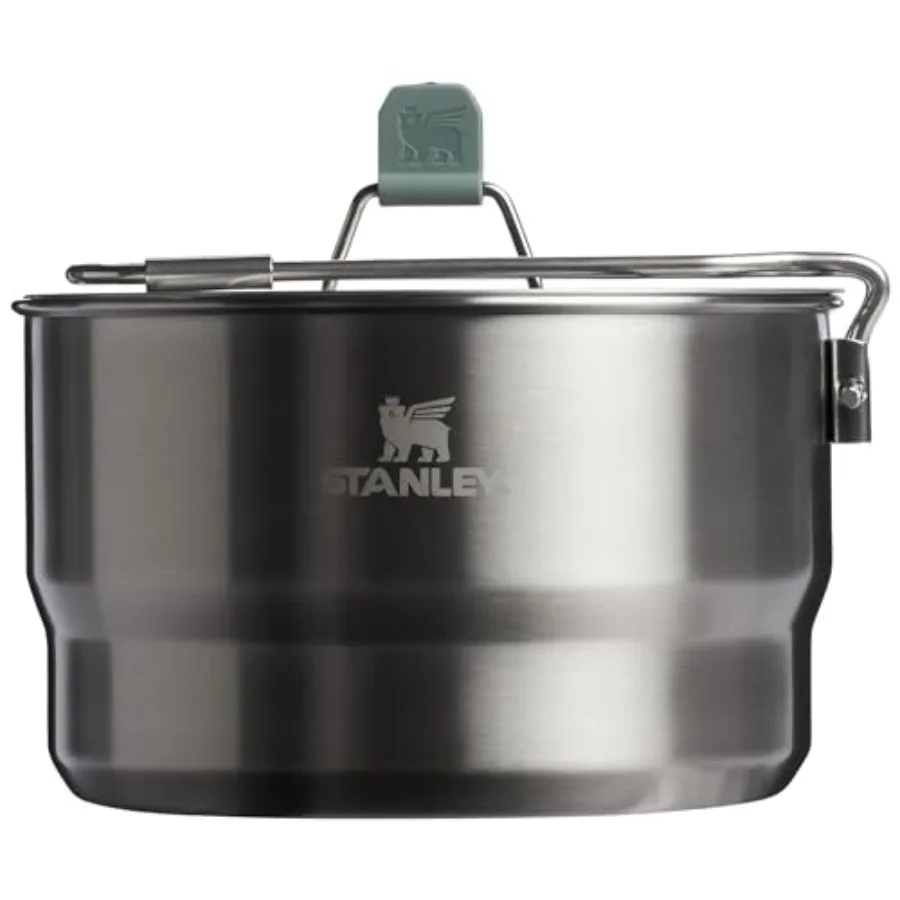 

Wildfare Go 14-Piece Stainless Steel Prep and Cook Set 1.65 qt Saucepan with Fold and Lock Handle Bowls Utensils Cutting Board