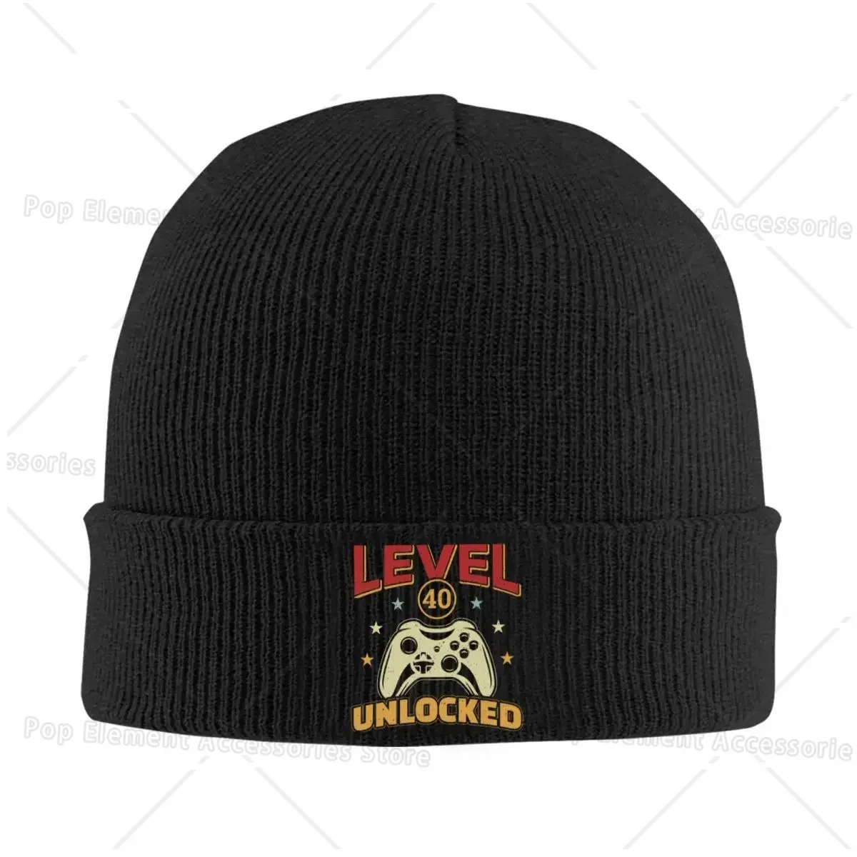 Born In 1982 Men 40 Years Old 40th Birthday Gift T-Shirts Level 40 Unlocked Vintage Knitted Hats Graphic Unisex Knitted Caps