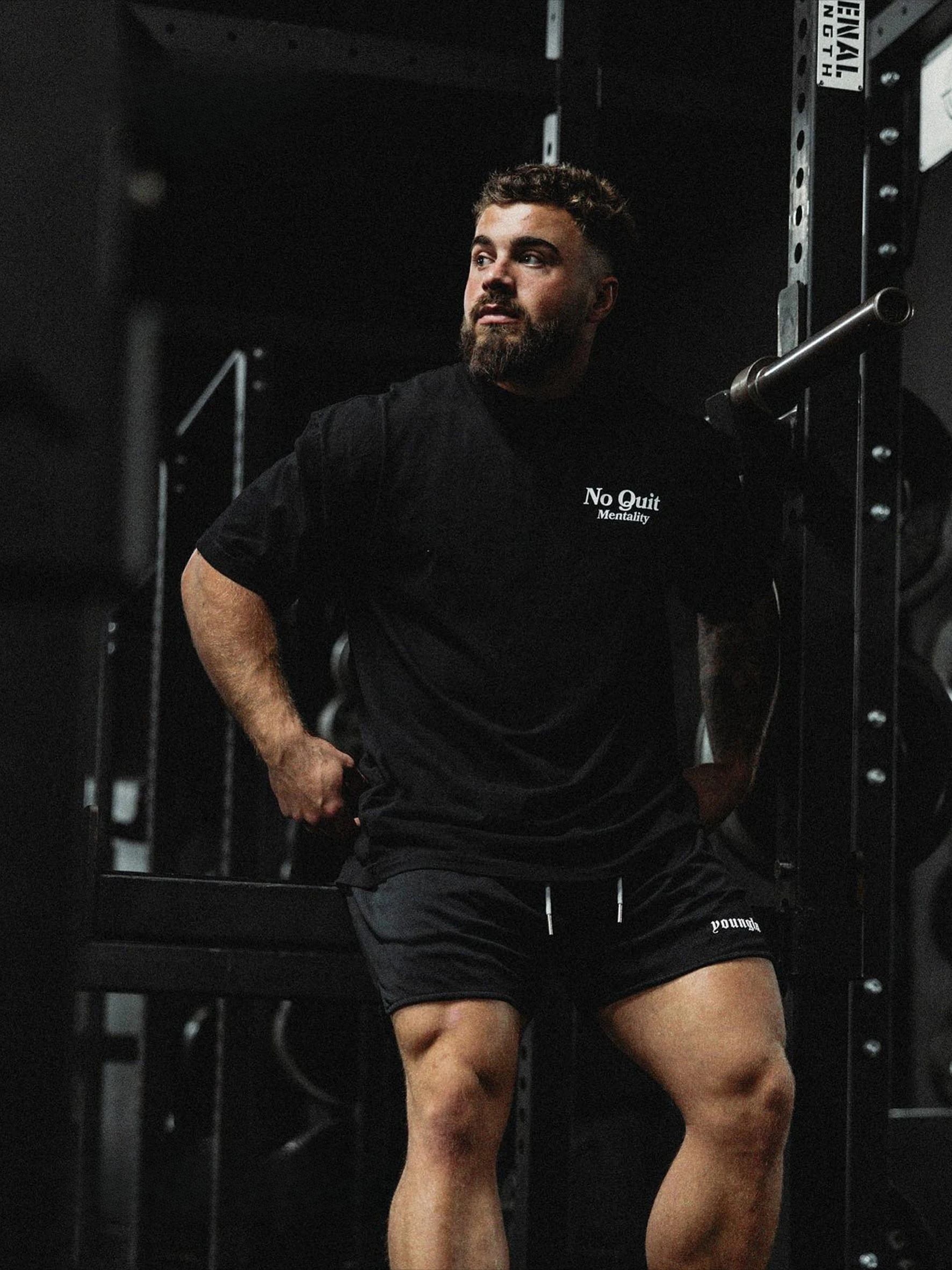 Camiseta de manga corta de algodón holgada de la marca Tide, estilo GYM Chris con The Same NO QUIT Fitness, ideal para el verano intenso, con hombros caídos.