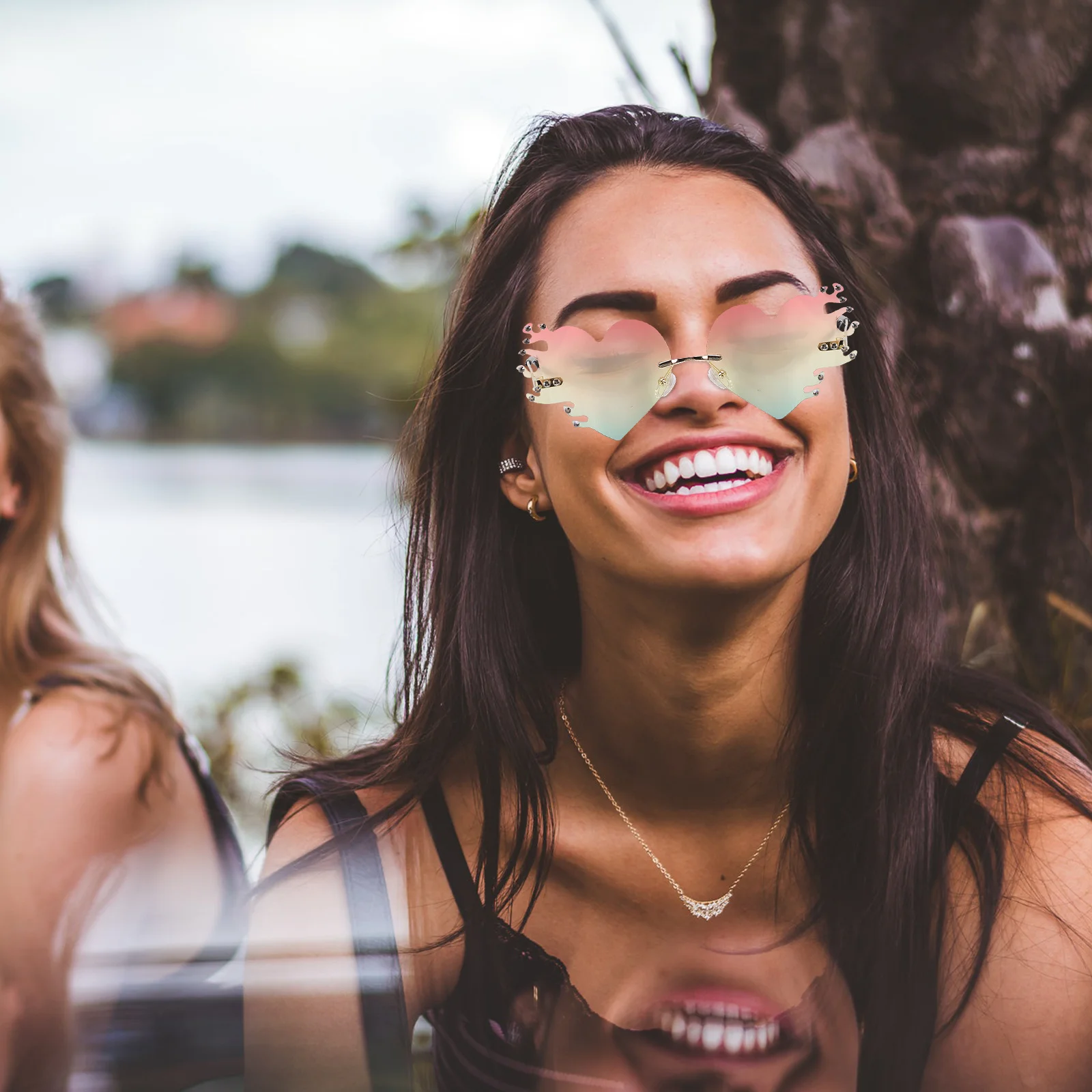 1 زوج لهب النظارات الشمسية فرملس اكسسوارات الحفلات النظارات الإبداعية للرقص تأثيري ديسكو مهرجان الأحداث الشاطئ #2