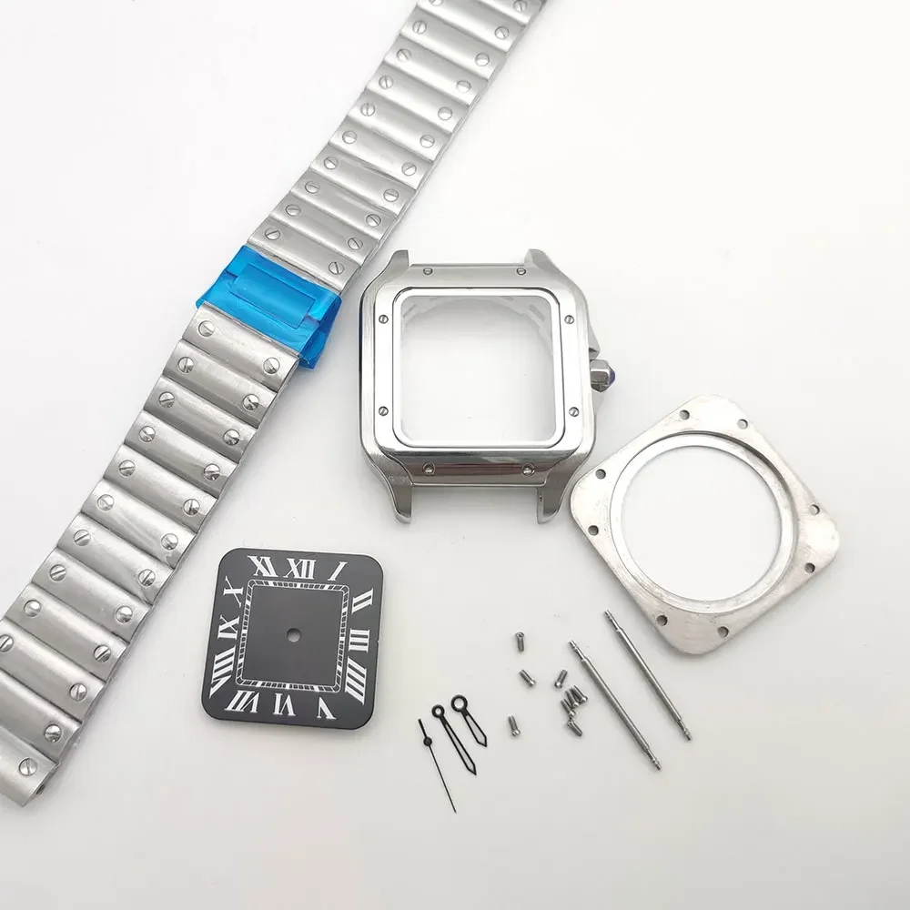 38MM stainless steel square case, modified watch accessories NH35 watch case kit + dial + needle + steel belt