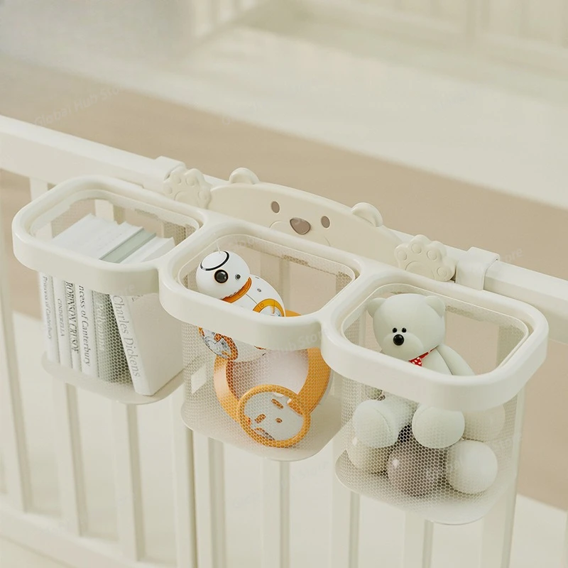 Crib Side Hanging Basket To Store Baby Bottles, Diapers, Fence, Punch-free Storage, Storage Racks, Storage Baskets