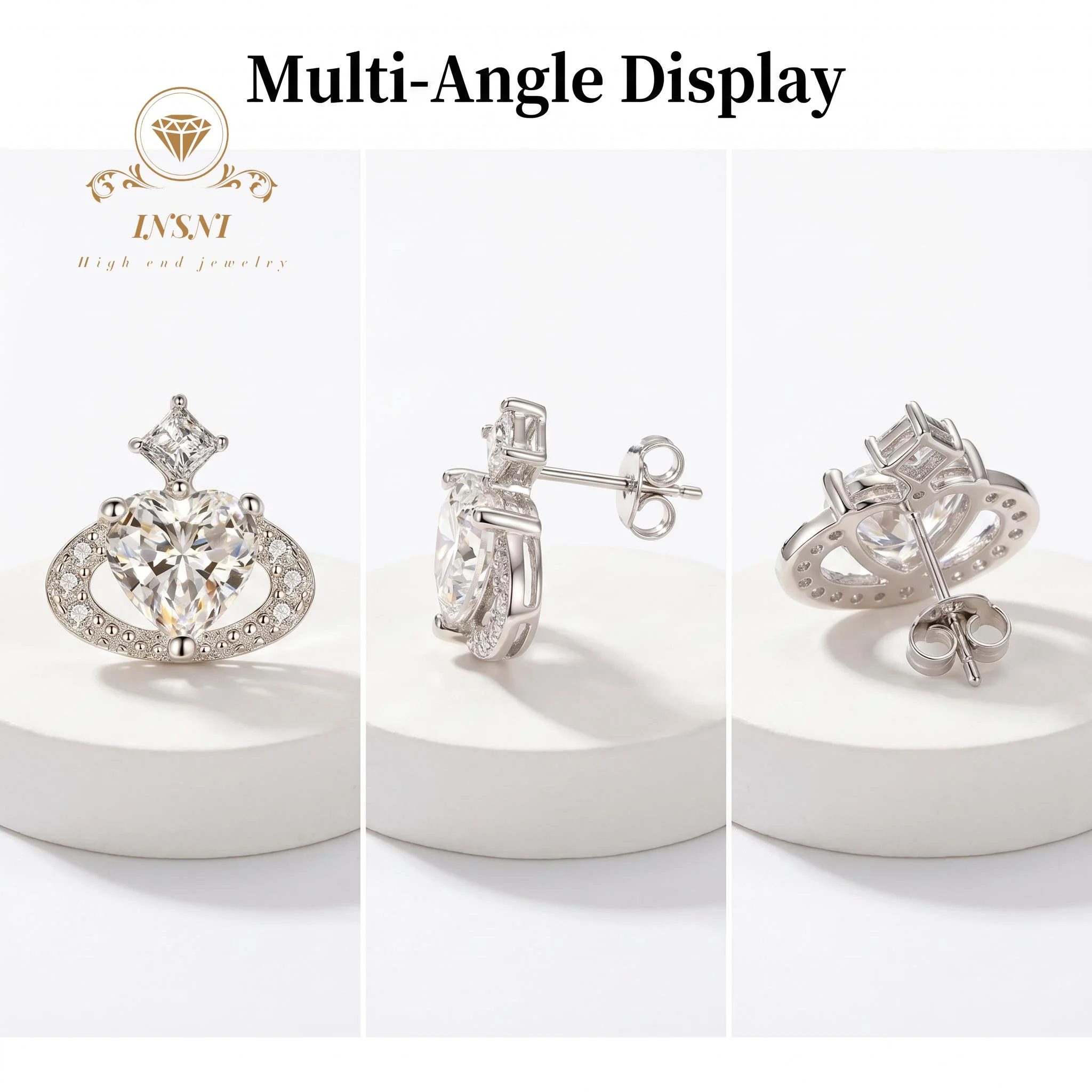 Moissanite Planet Earrings Women's Exquisite Versatile Design Super Flash Earrings S925 Silver Affordable Light Luxury Jewelry