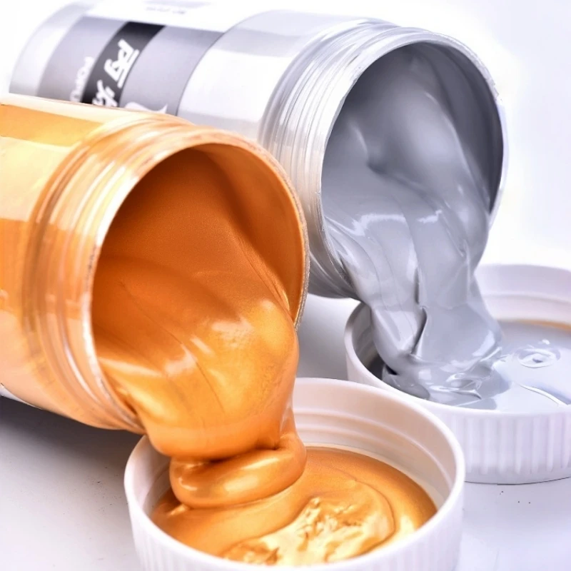 300ml Metal Acrylic Paint Waterproof Gold Glitter Acrylic Paint Silver Paint Wall Paint That Does Not Fade Watercolour Oil Paint