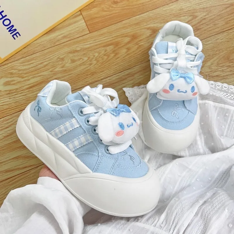 

Sweet Cinnamoroll аниме Kawaii Sanrio Ins модная повседневная парусиновая обувь летние милые дышащие кроссовки с героями мультфильмов подарки для детей