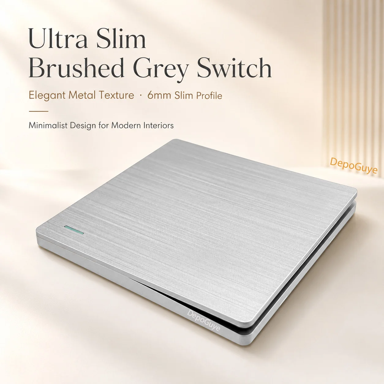 UK Standard Silver-Gray Wall Switch, Universal Dual 3pin Socket, Ultra Thin EU FR Switch 1/2/3/4Gang 1/2Way Button Light Switch image 3