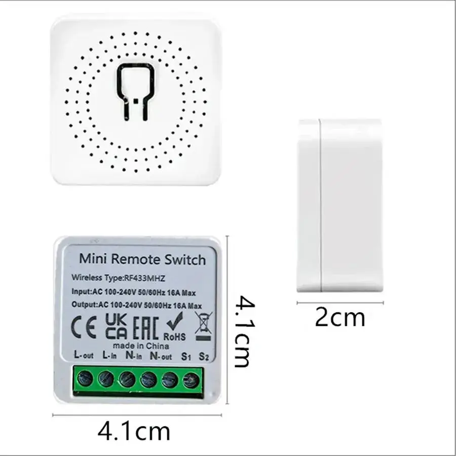 RF433 Smart Wireless Switch Mini DIY LED Lighting Wireless Remote Control Light Switches AC100V~240V 16A  For Home Led Lamp