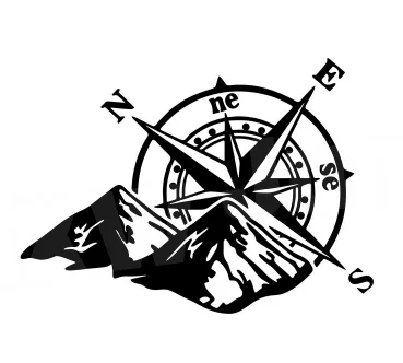 

Mountain Compass Car Sticker Fashion Adventure Sports Style Auto Body Window Decoration Laser Decals Waterproof Car Accessories