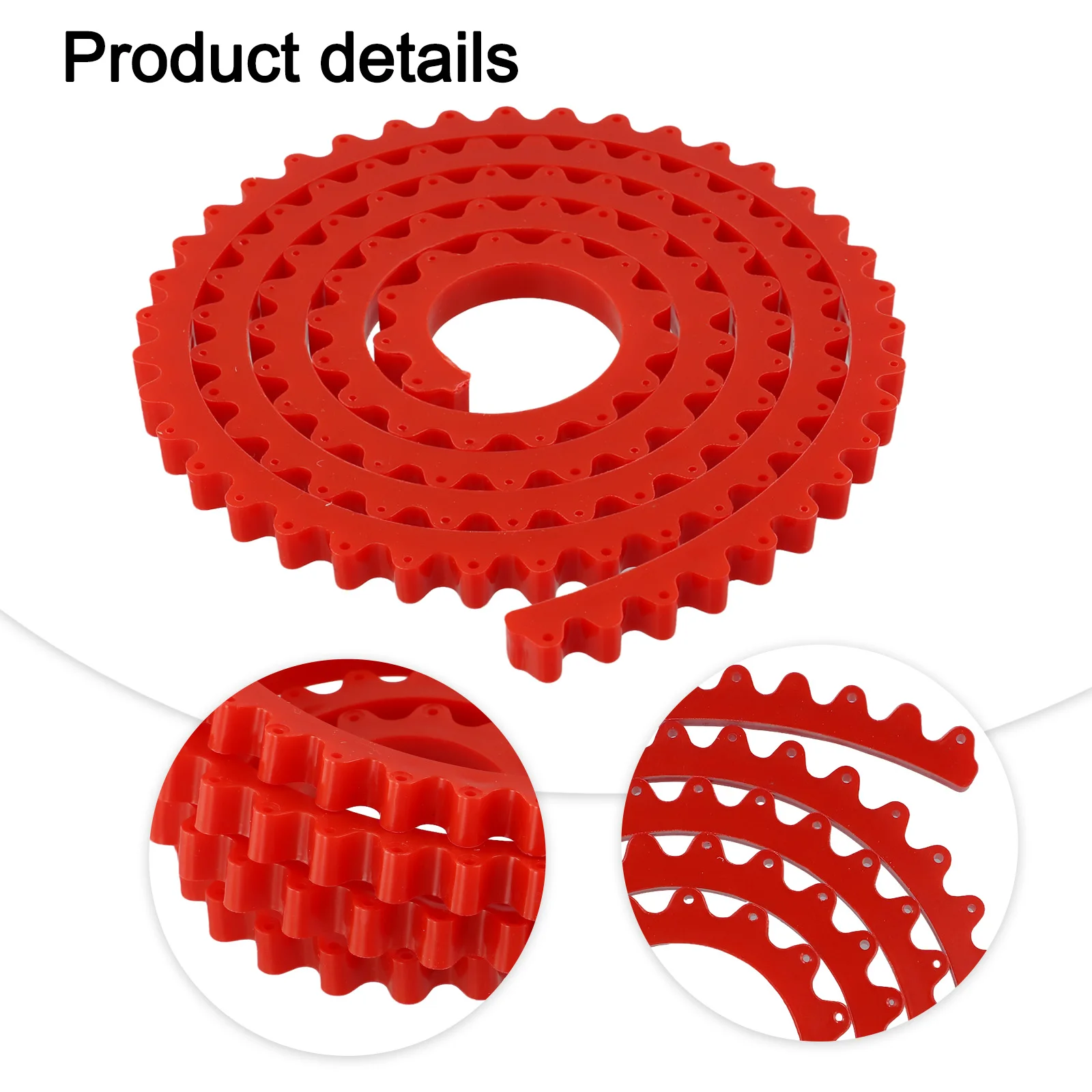 Bande de profilage entraînée par engrenage flexible, matériaux flexibles en polymère, pratique dans le travail de calcul, motif de transfert, tâches saillantes