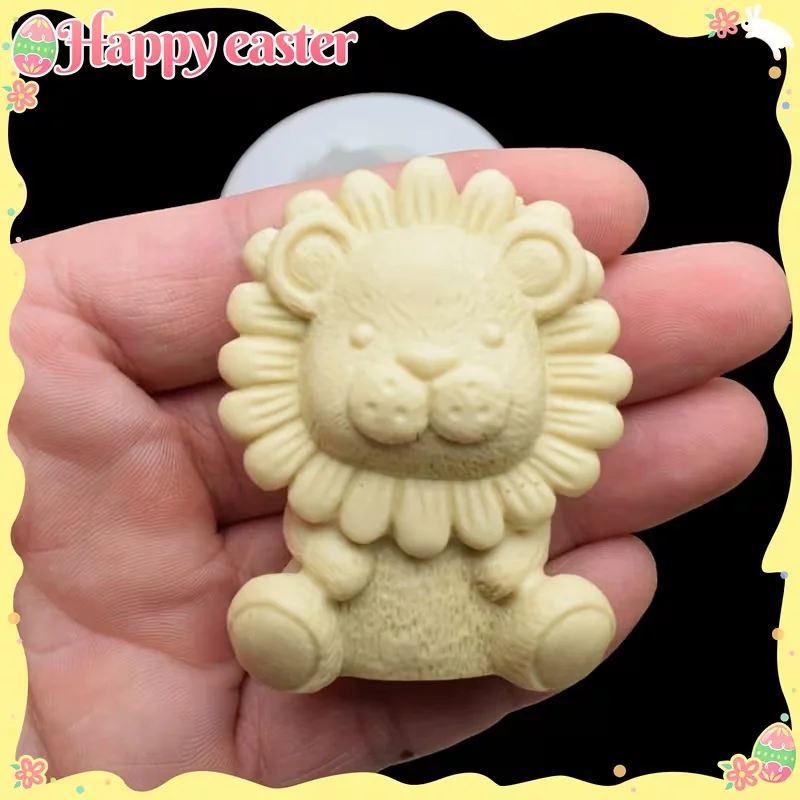 

1 шт. силиконовая форма в форме льва для свечей, мыло ручной работы, лемонграсс, терапевтический крем и стеклянная смола, сделай сам, инструмент для украшения дома