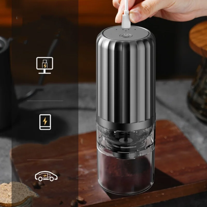 

Электрическая кофемолка, автоматическая беспроводная, портативная, тихая, в одно касание, с USB-зарядкой для свежих зерен, дома, кемпинга