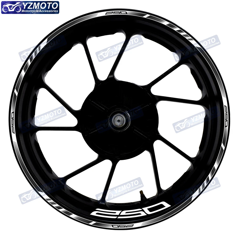 For Z250 Motorcycle 17 Inch Front And Rear Wheel Sticker Hub Decal Modified Decorative Racing Reflective Waterproof Rim Stickers 6