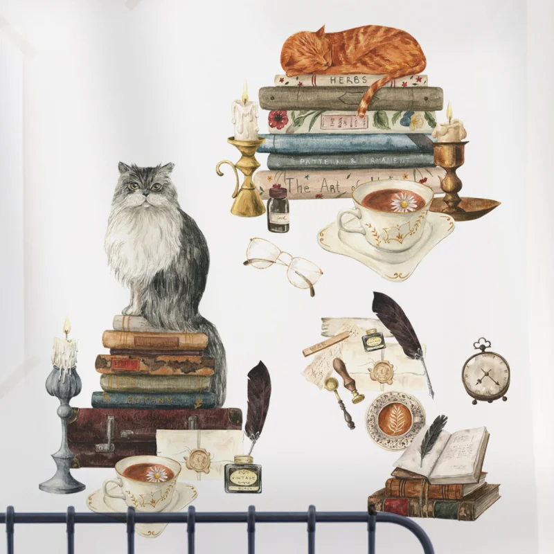 

Cat Home Decoration Background Wall Stickers Children's Room Pet Cute Wall Stickers Animal Wall Art Self-Adhesive Removable