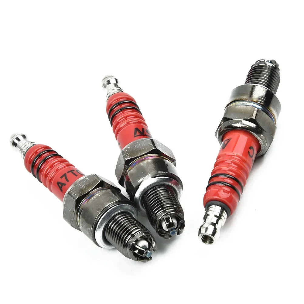 3pcs Set Scooter Spark Plug Horizontal Engine 3-electrode Heads For GY6 Engine Series Automobiles Motorcycles Replaces