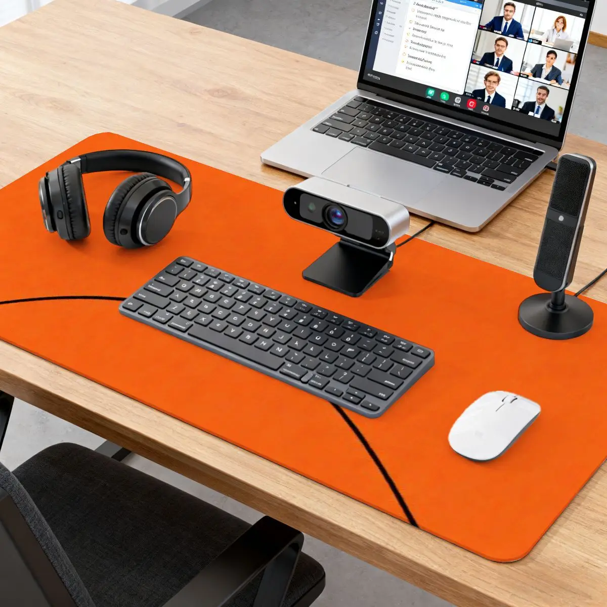 

Bright Orange Mouse Pad with Black Logo, 800*300mm, 2D Print, Anti-Slip for Laptops