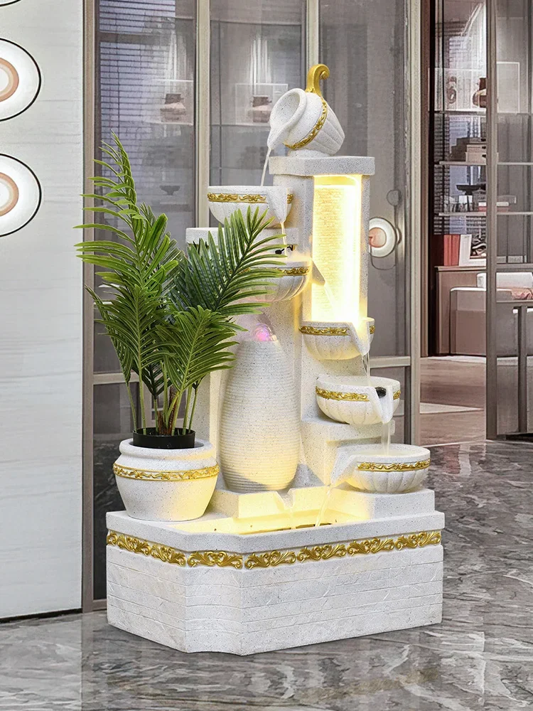 Flowing Fountain Decoration Creative Home, Living Room, Landing Fish Pond Landscape, Balcony, Outdoor Modern Humidifier