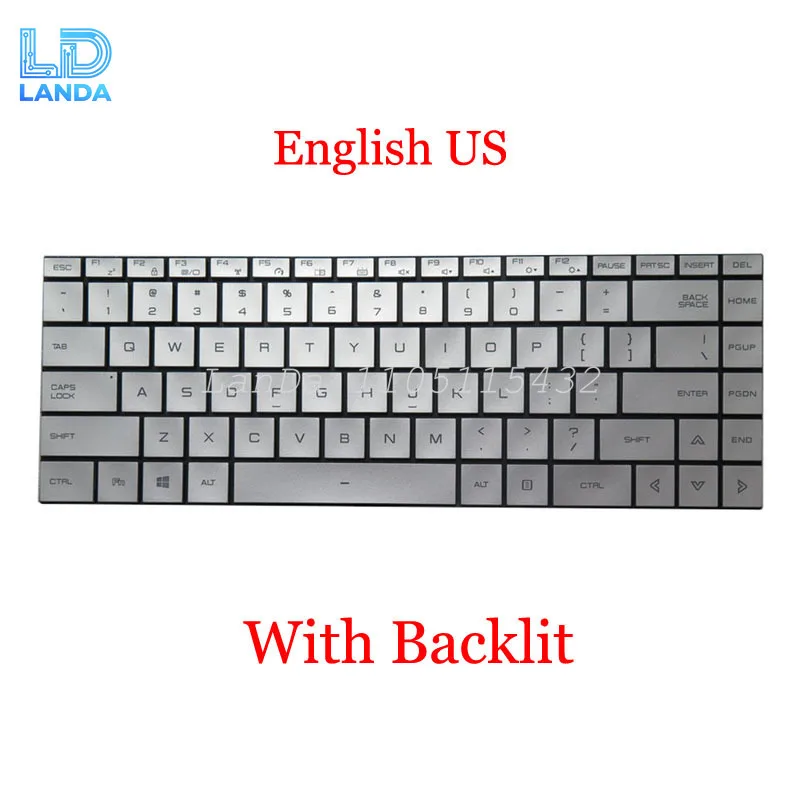 Laptop Backlit US Keyboard For Tongfang PF5CP5G PF5NU1G PF5PU1G PF5WN2G PF5LUXF PF5MN2G PF5MR5G PF5MRFG PF5MU1G English  New