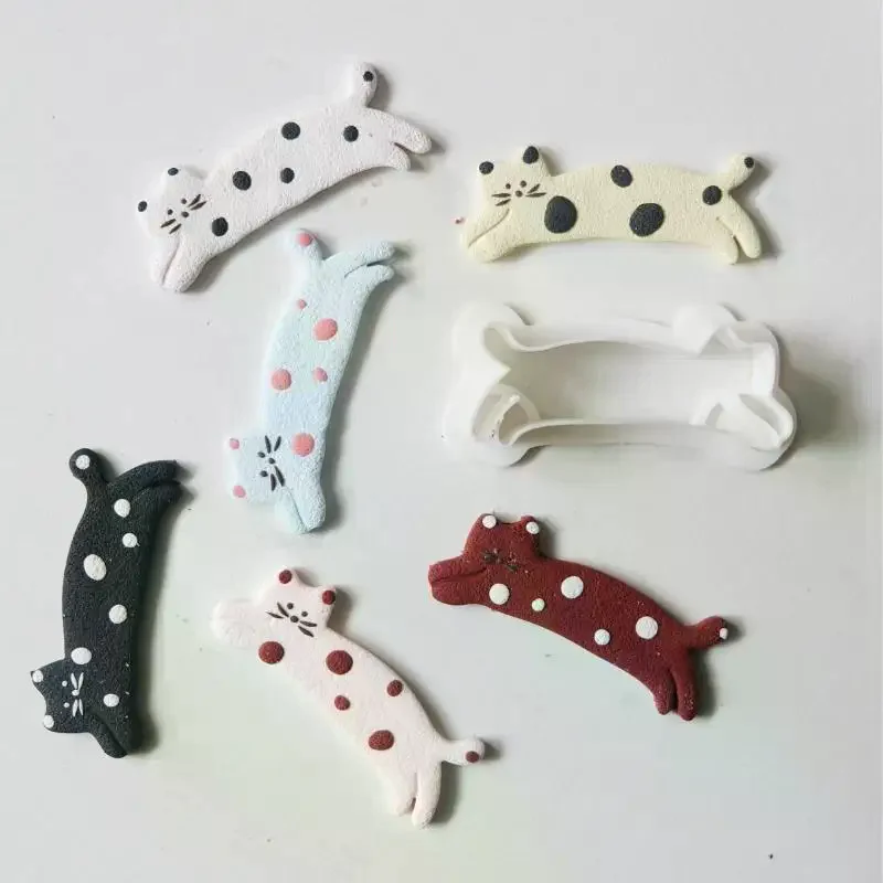 1pc Cat Shape Polymer Clay Cutter Mold Large Size Soft Pottery Clay Earring Pendant Make Tools Pet Biscuits Mold Hairpin Mold