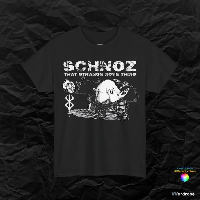 SCHNOZ Berserker t-shirt - that strange nose thing - anime manga inspired artwork - comedy heavy cotton t-shirt for fans