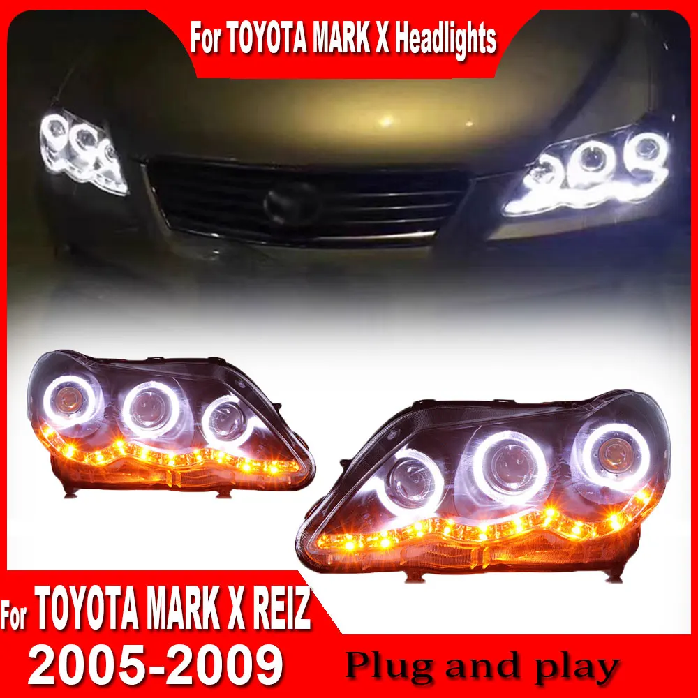 

Head Lamp for Toyota Mark X LED Headlight 2004 2005 2006 2007 2008 2009 Headlights Reiz DRL Turn Signal High Beam Projector Lens