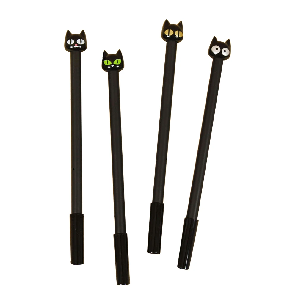 

4pcs Kawaii Gel Ink Pens with 0.5mm Extra Black Ink Pen Set Stationery for Students (Random Style, Mixed C