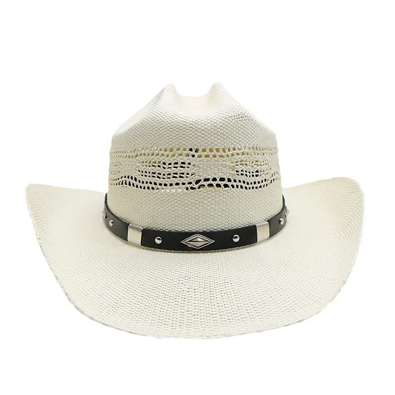 Woven Handmade Straw Woven Top Hat Knight Denim Hat Western British Jazz Hat