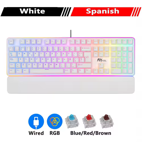 RK ROYAL KLUDGE RK918 RGB Backlight Wired Gaming Mechanical Keyboard 108 Keys Anti-Ghosting with Large LED Sorrounding Side Lamp - Image 12