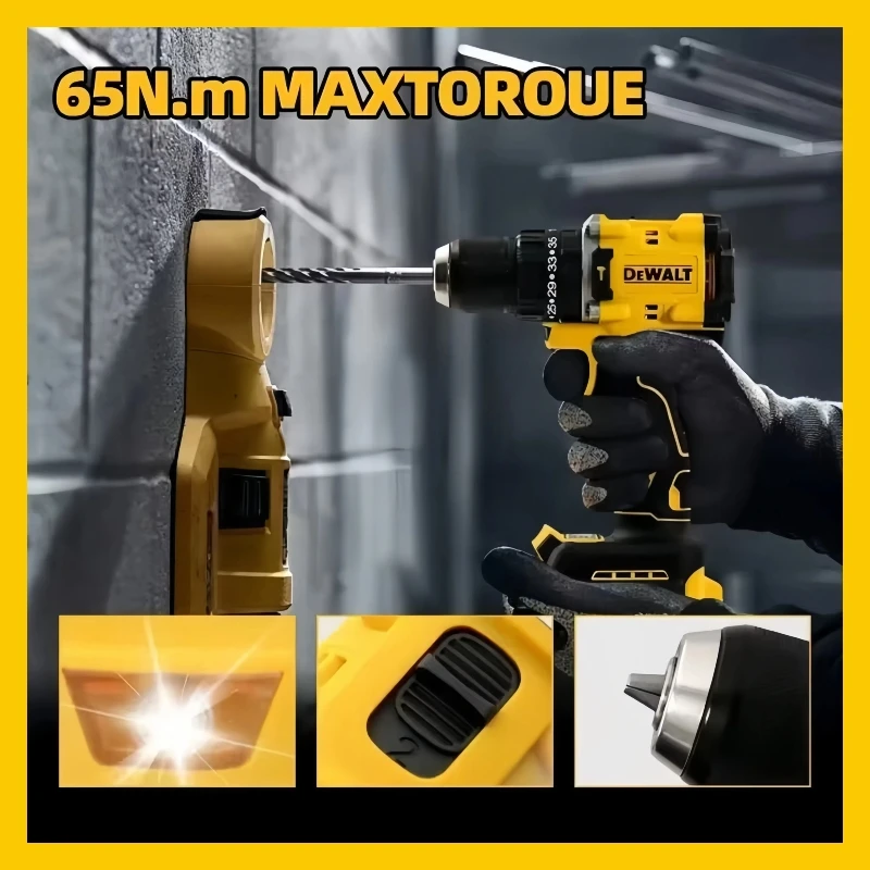 DeWALT DCD805 borstelloze compacte elektrische schroevendraaier lithiumbatterij 20V oplaadbare intelligente elektrische gereedschappen handboormachine