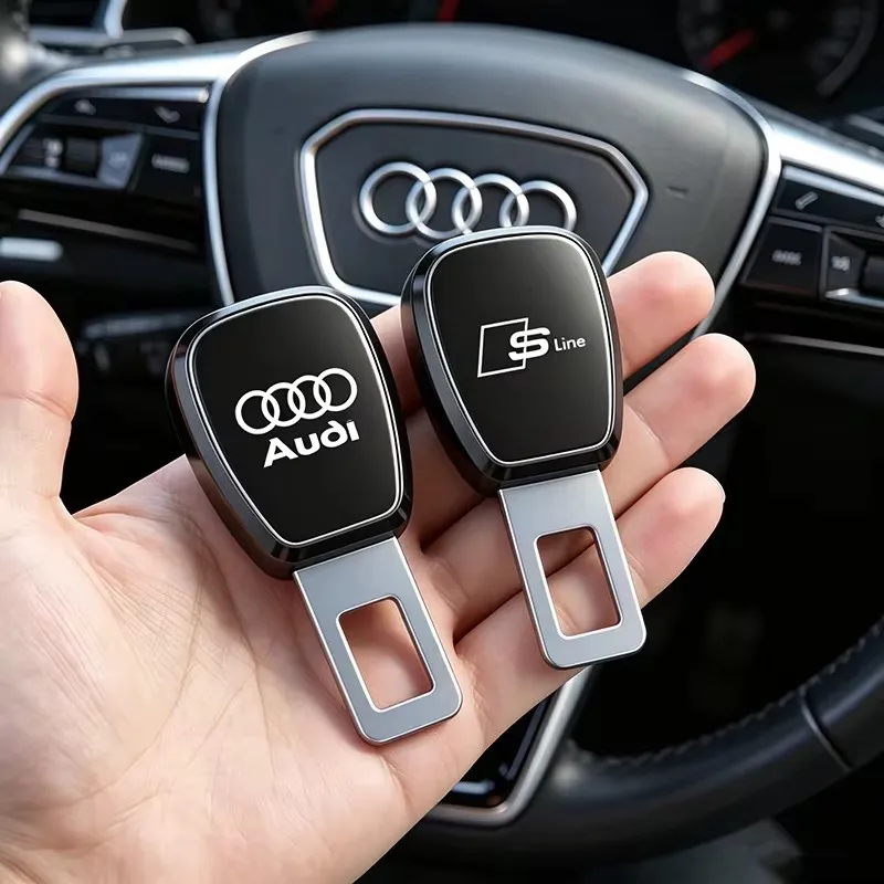 Image of 1 Stück Auto-Emblem Sicherheitsgurt-Clip Verstellbarer Verlängerungsstecker für Audi Sline A3 A1 A4 B8 B7 A6 C7 A5 A7 A8 B9 B6 C6 Q2 Q3 Q5 Q7 Q8 TT