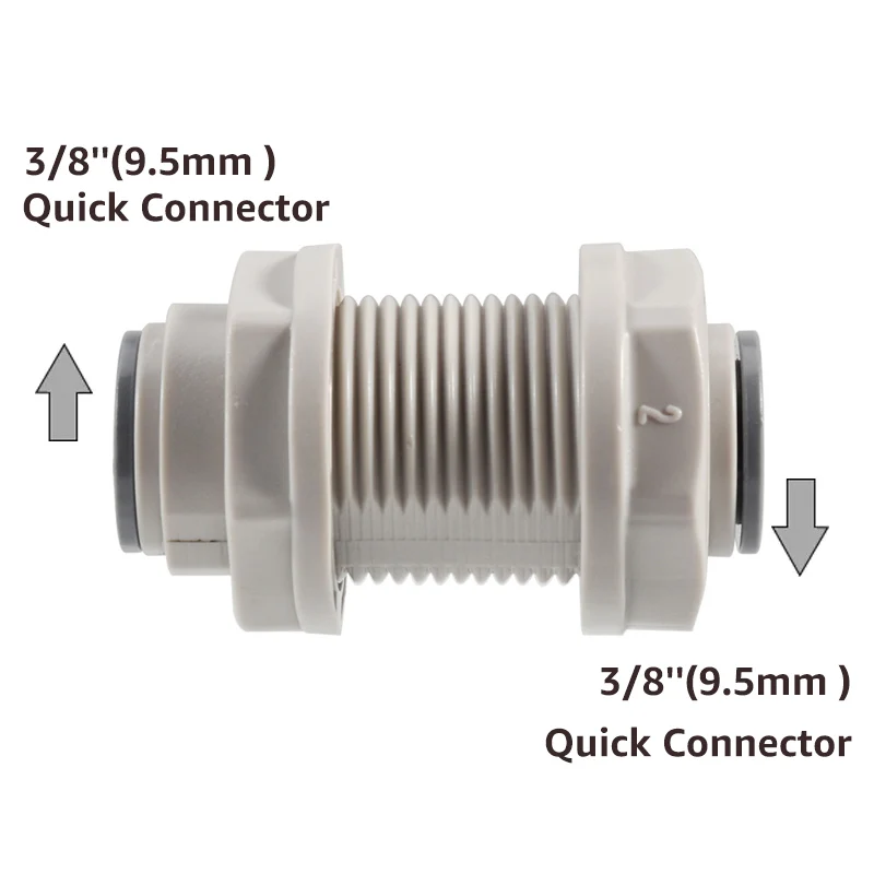 ELECQUEEN Push-fit Bulkhead Connector,Bulkhead Union 3/8\'\' x 3/8\' OD Tube Fitting,pipe connections through wall,kettle,Kegerator