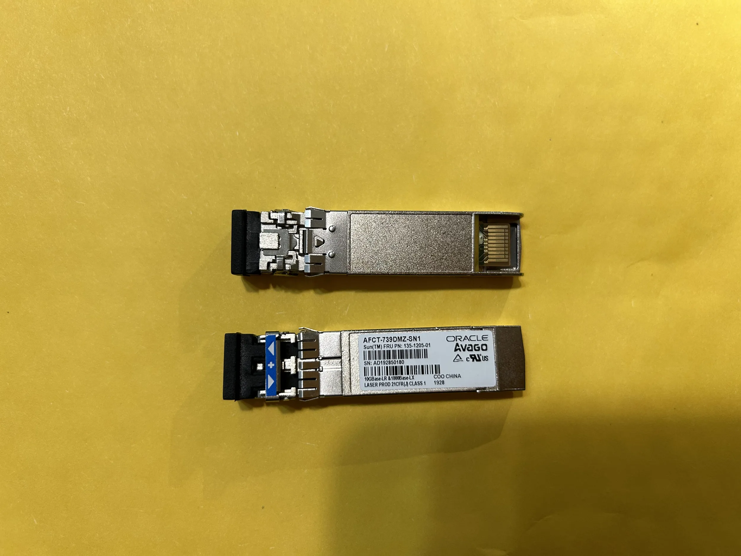 AFCT-739DMZ-SN1 SUN ORACLE 10GB LR SFP Transceiver 135-1205-01 ORACLE 10G 1310nm 1000BASE LX Optical Fiber