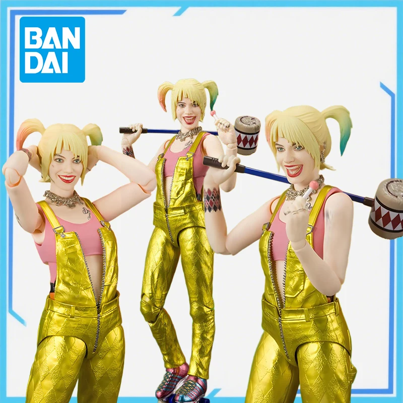 

Anime Bandai Shf Marvel Figure Birds Of Prey Harley Quinn Harley Quinn Golden Jumpsuit Dc Movie Version Action Figure Model Toys