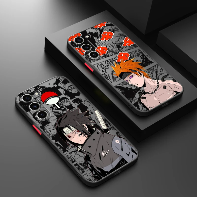 Naruto Uchiha For Samsung S24 S23 S22 S21 S20 S10 FE Note 20 10 Ultra Lite Plus Frosted Translucent Phone Case