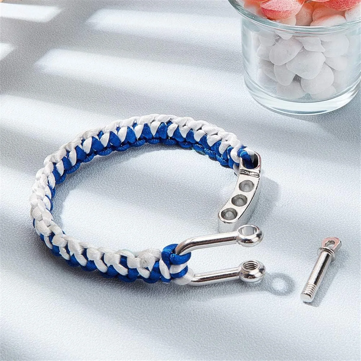 10Pcs Paracord Bracelet Shackle Buckle, Bow Anchor Shackle Clasp D Shackle Clip Adjustable for Survival Bracelet Silver HOT