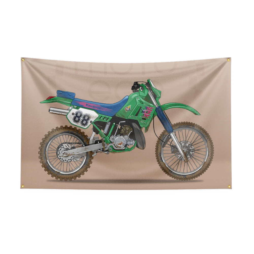 3X5Ft Classic Motorcycle Flag Polyester Digital Printing Moto Club Banner