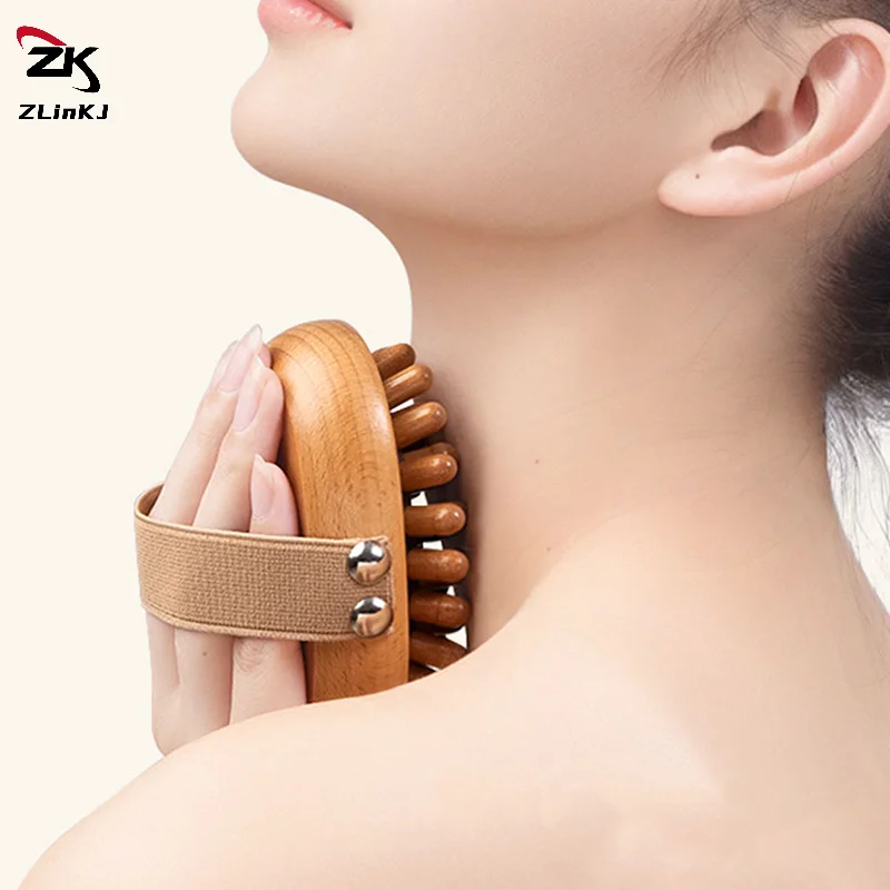 1Pc Body Anti Cellulite Brush Soothing Wooden Essential Oil Spa Air Cushion Massage Hair Comb Scalp Massage Brush Body Massager