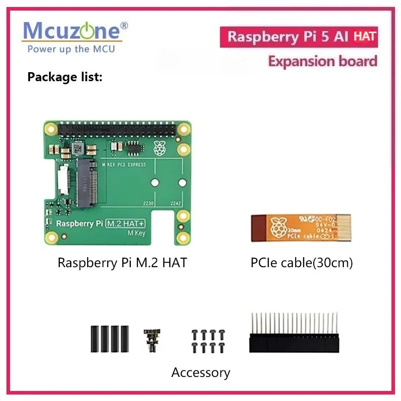 Raspberry Pi 5 AI HAT Expansion Board,PCIe To NVME SSD HAT,support 2242,2230, Artificial Intel LigenceHailo-8L AI for RPi5