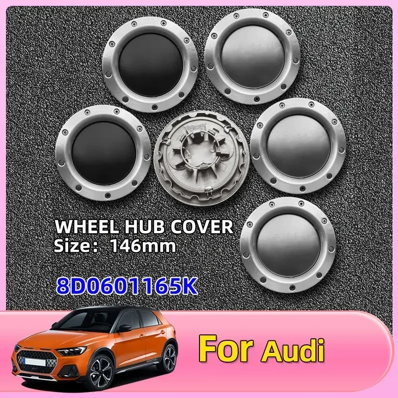 

4pcs 146mm 8D0601165K Grey Black Wheel Center Hub Caps Rim Caps Emblems Badge logo for audi Quattro TT A2 A3 A4 A8 S6 Q5 Q7 RS6