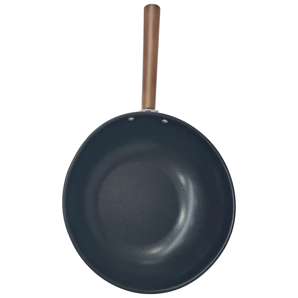 Outdoor Frying Pan With Wood Handle Storage Bag For Camping Hiking Picnic Cookware Portable Wok Lightweight Non-stick Frying Pan