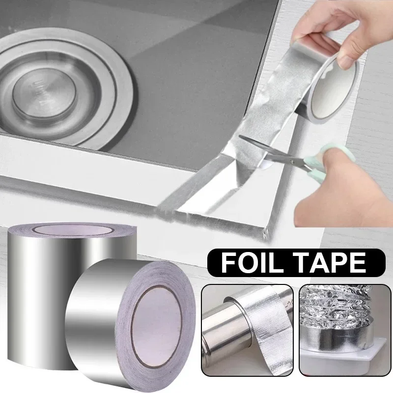 Adhesive Sealing Foil High Temperature Resistance Aluminum Foil Tape Pipe Repair Tape Heat Insulation Kitchen Accessories