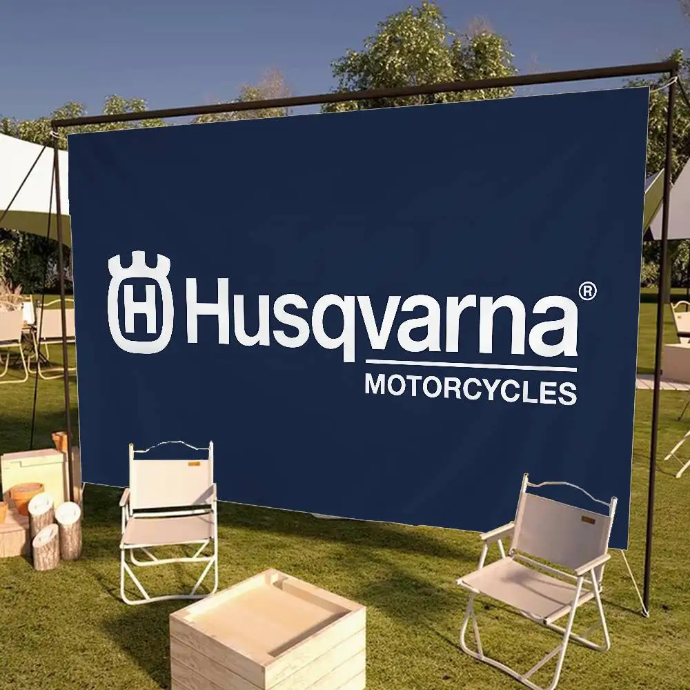 H-Husqvarnas Logo Retro Flags Multiple Choice Living Studio Booth Interior Decoration Banner view 3