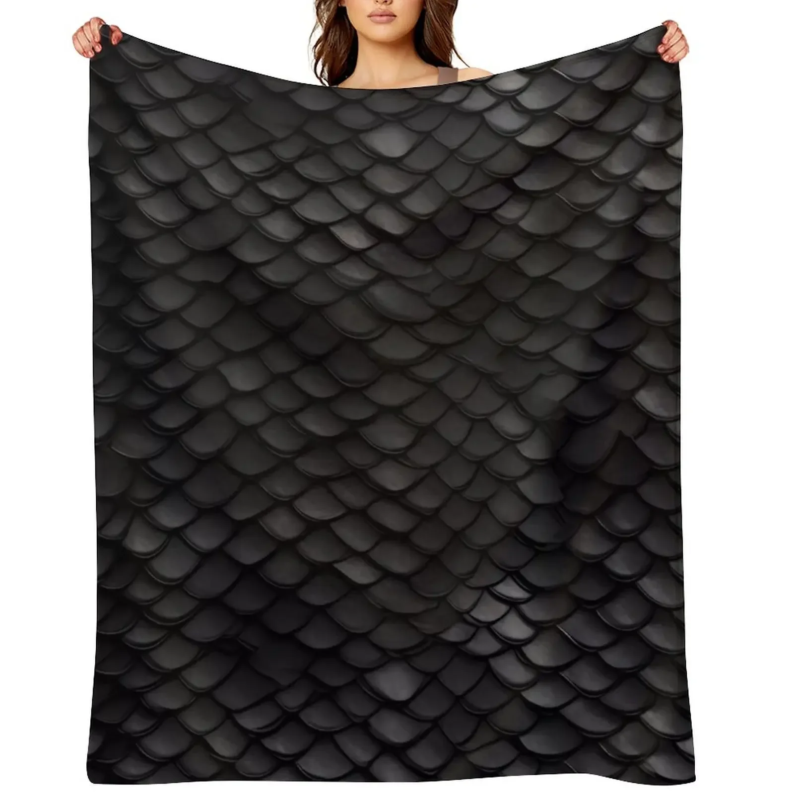 

Black Dragon Scale Pattern Throw Blanket Extra Large Throw Luxury St Flannel Personalized Gift Blankets