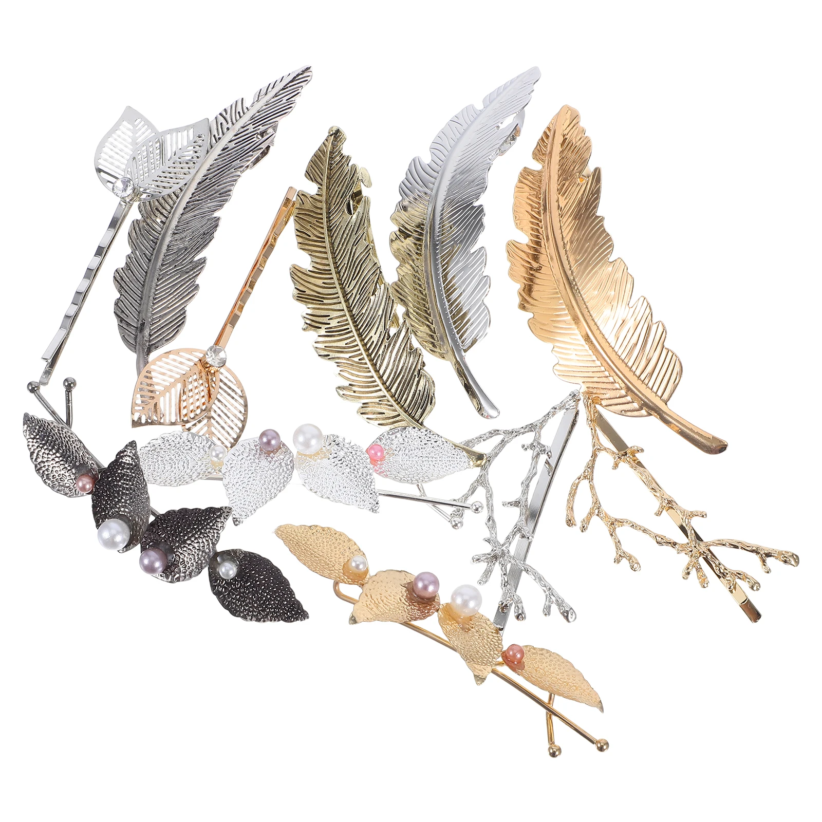

11pcs Hair Clip Retro Folder Bobby Women Hair Accessories Pin Women Accessories Durable Metal Leaf Shape Wedding Party