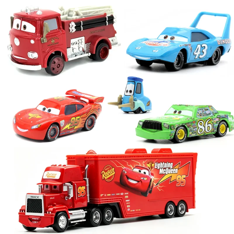 High Quality Car Pixar Cars Lightning McQueen Mack Truck The King Mater 1:55 Diecast Metal Alloy Collectiable Car Birthday Gift