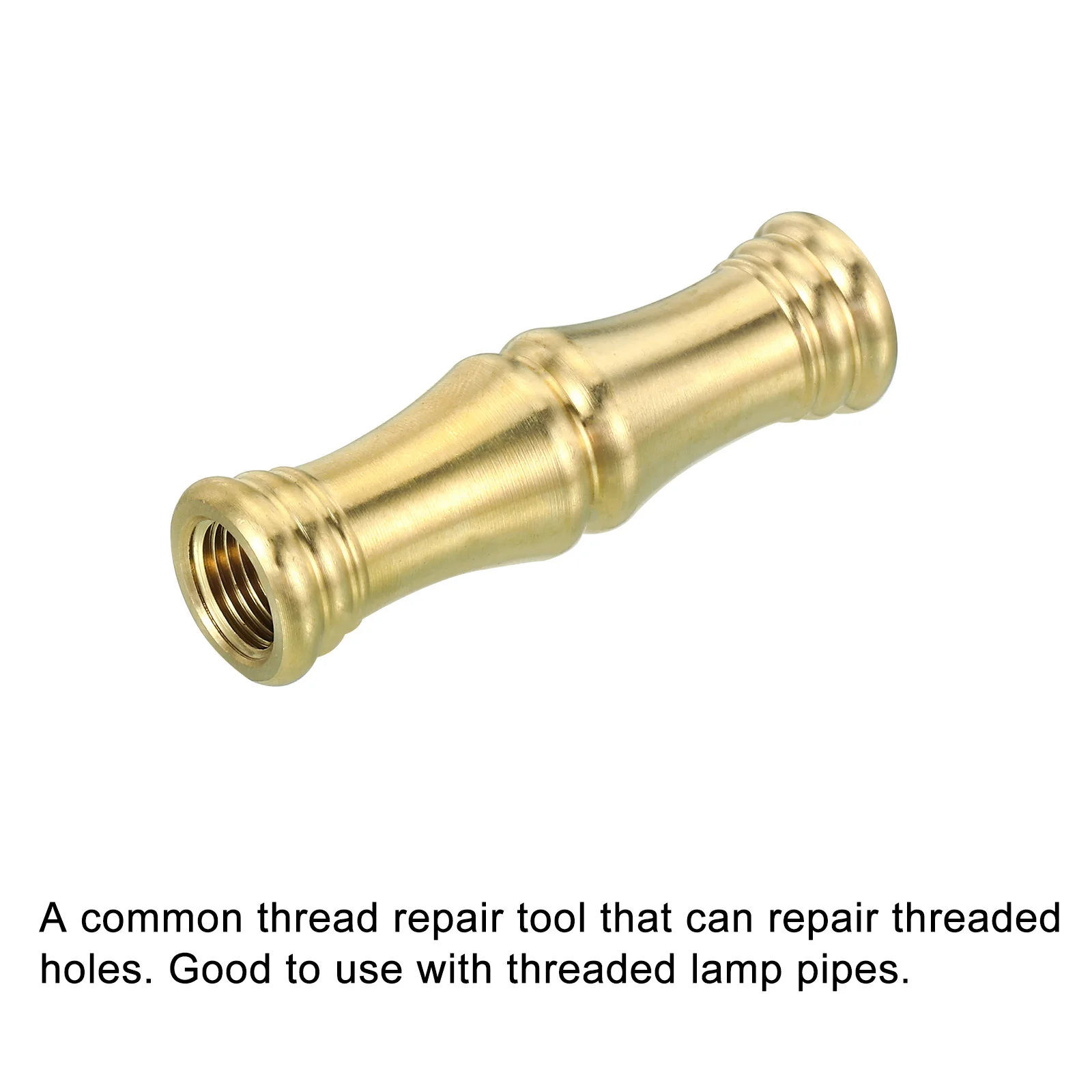 2Pcs M10 Solid Brass Lamp Neck Threaded Turned Brass Spindle Slips Lamp Finial Pipe Coupling for Lamp Decoration
